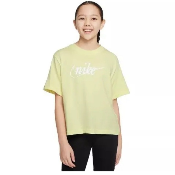 NIKE GIRLS DRI-FIT CHECK LOGO TRAINING T-SHIRT L (14/16)US - Picture 1 of 9